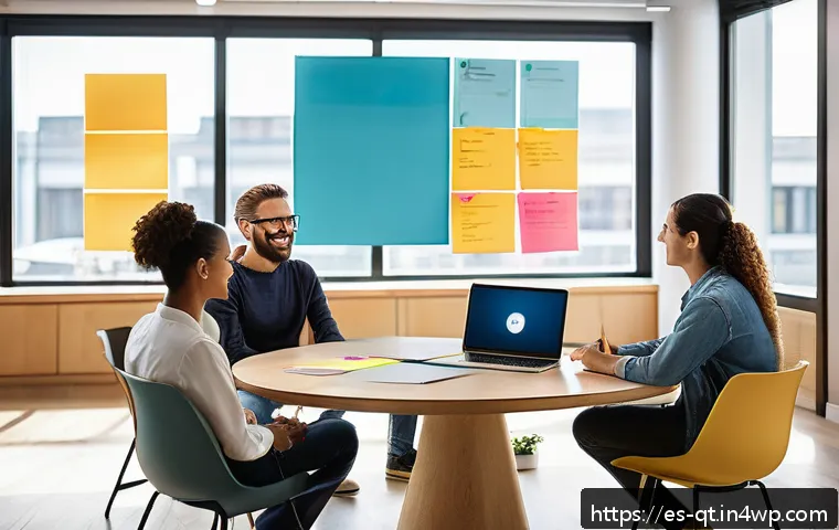목적 중심적 삶을 위한 팀 빌딩 전략 - A diverse team of professionals in a modern, bright office space engaged in an open dialogue session...